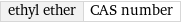 ethyl ether | CAS number