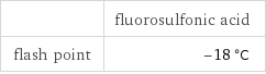  | fluorosulfonic acid flash point | -18 °C