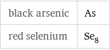 black arsenic | As red selenium | Se_8