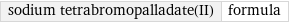 sodium tetrabromopalladate(II) | formula