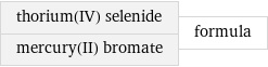 thorium(IV) selenide mercury(II) bromate | formula