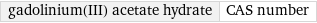 gadolinium(III) acetate hydrate | CAS number