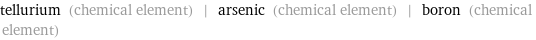 tellurium (chemical element) | arsenic (chemical element) | boron (chemical element)