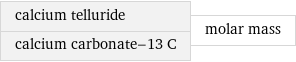 calcium telluride calcium carbonate-13 C | molar mass