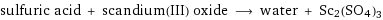 sulfuric acid + scandium(III) oxide ⟶ water + Sc2(SO4)3