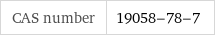 CAS number | 19058-78-7