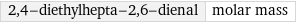 2, 4-diethylhepta-2, 6-dienal | molar mass