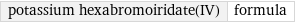 potassium hexabromoiridate(IV) | formula