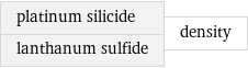 platinum silicide lanthanum sulfide | density