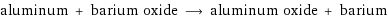 aluminum + barium oxide ⟶ aluminum oxide + barium