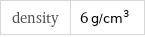 density | 6 g/cm^3