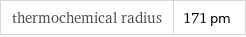 thermochemical radius | 171 pm