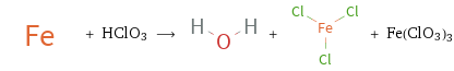  + HClO3 ⟶ + + Fe(ClO3)3