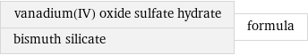 vanadium(IV) oxide sulfate hydrate bismuth silicate | formula