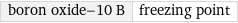 boron oxide-10 B | freezing point