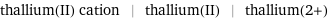 thallium(II) cation | thallium(II) | thallium(2+)