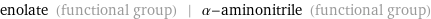 enolate (functional group) | α-aminonitrile (functional group)