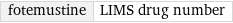 fotemustine | LIMS drug number