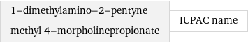 1-dimethylamino-2-pentyne methyl 4-morpholinepropionate | IUPAC name