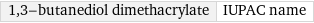 1, 3-butanediol dimethacrylate | IUPAC name