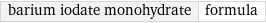 barium iodate monohydrate | formula