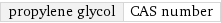 propylene glycol | CAS number