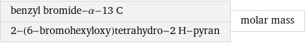 benzyl bromide-α-13 C 2-(6-bromohexyloxy)tetrahydro-2 H-pyran | molar mass