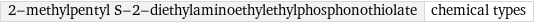 2-methylpentyl S-2-diethylaminoethylethylphosphonothiolate | chemical types