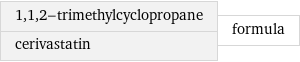 1, 1, 2-trimethylcyclopropane cerivastatin | formula