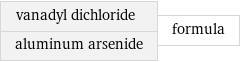 vanadyl dichloride aluminum arsenide | formula