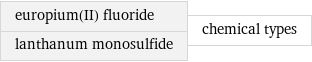 europium(II) fluoride lanthanum monosulfide | chemical types