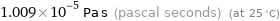 1.009×10^-5 Pa s (pascal seconds) (at 25 °C)