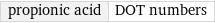 propionic acid | DOT numbers