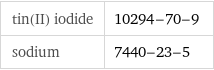 tin(II) iodide | 10294-70-9 sodium | 7440-23-5