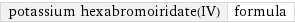 potassium hexabromoiridate(IV) | formula