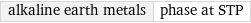 alkaline earth metals | phase at STP