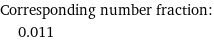 Corresponding number fraction:  | 0.011