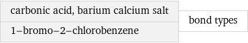 carbonic acid, barium calcium salt 1-bromo-2-chlorobenzene | bond types