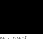  (using radius=2)