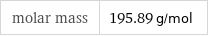 molar mass | 195.89 g/mol