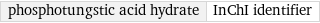 phosphotungstic acid hydrate | InChI identifier