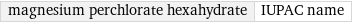 magnesium perchlorate hexahydrate | IUPAC name