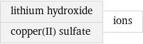 lithium hydroxide copper(II) sulfate | ions