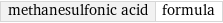 methanesulfonic acid | formula