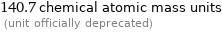 140.7 chemical atomic mass units  (unit officially deprecated)