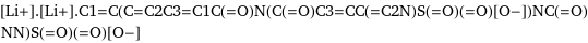 [Li+].[Li+].C1=C(C=C2C3=C1C(=O)N(C(=O)C3=CC(=C2N)S(=O)(=O)[O-])NC(=O)NN)S(=O)(=O)[O-]