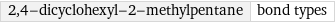 2, 4-dicyclohexyl-2-methylpentane | bond types