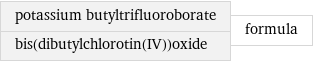 potassium butyltrifluoroborate bis(dibutylchlorotin(IV))oxide | formula