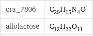 cra_7806 | C_20H_15N_4O allolactose | C_12H_22O_11