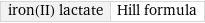 iron(II) lactate | Hill formula